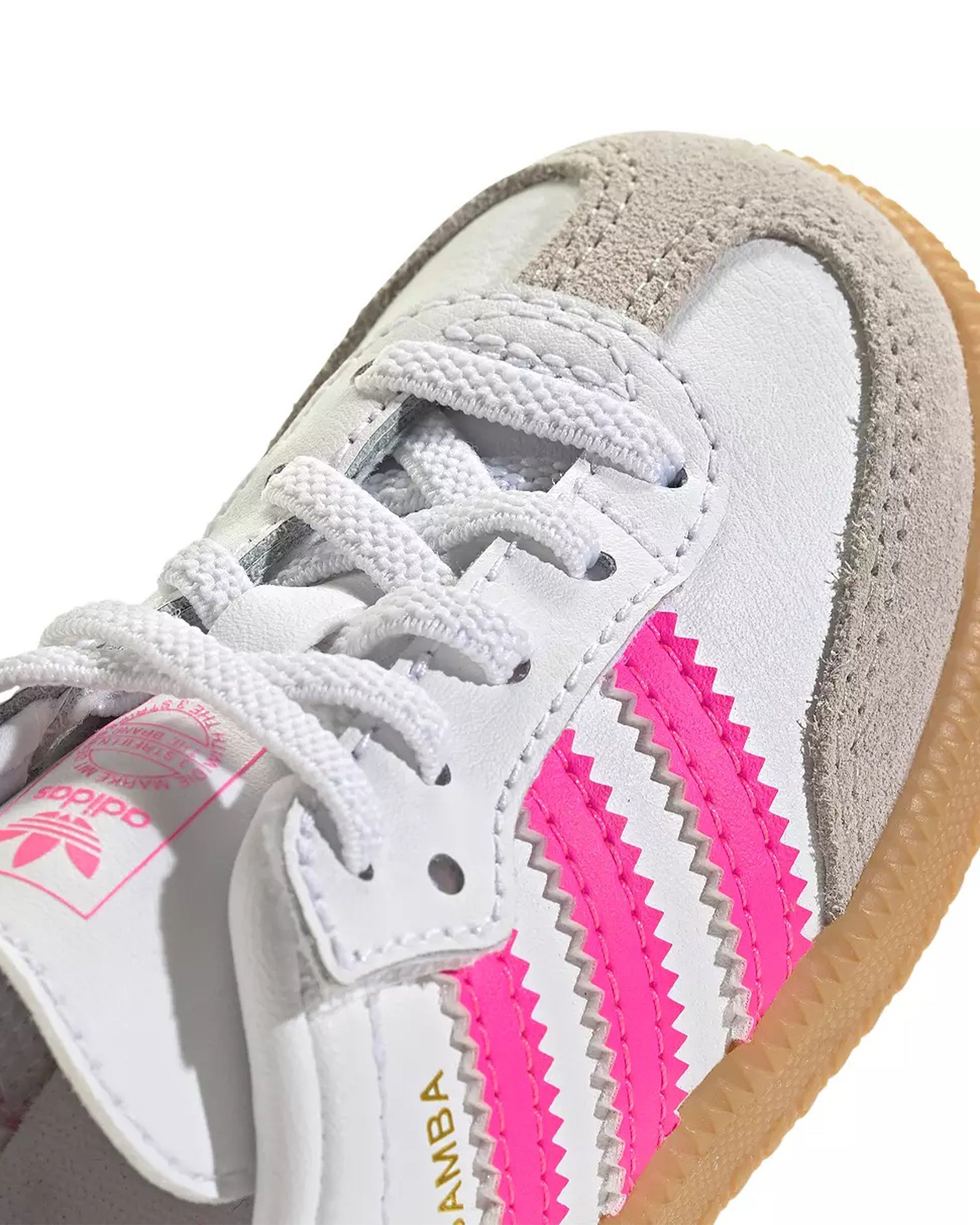 Toddler Samba OG Comfort Closure Elastic Lace Shoe - Cloud White/Lucid Pink/Gum