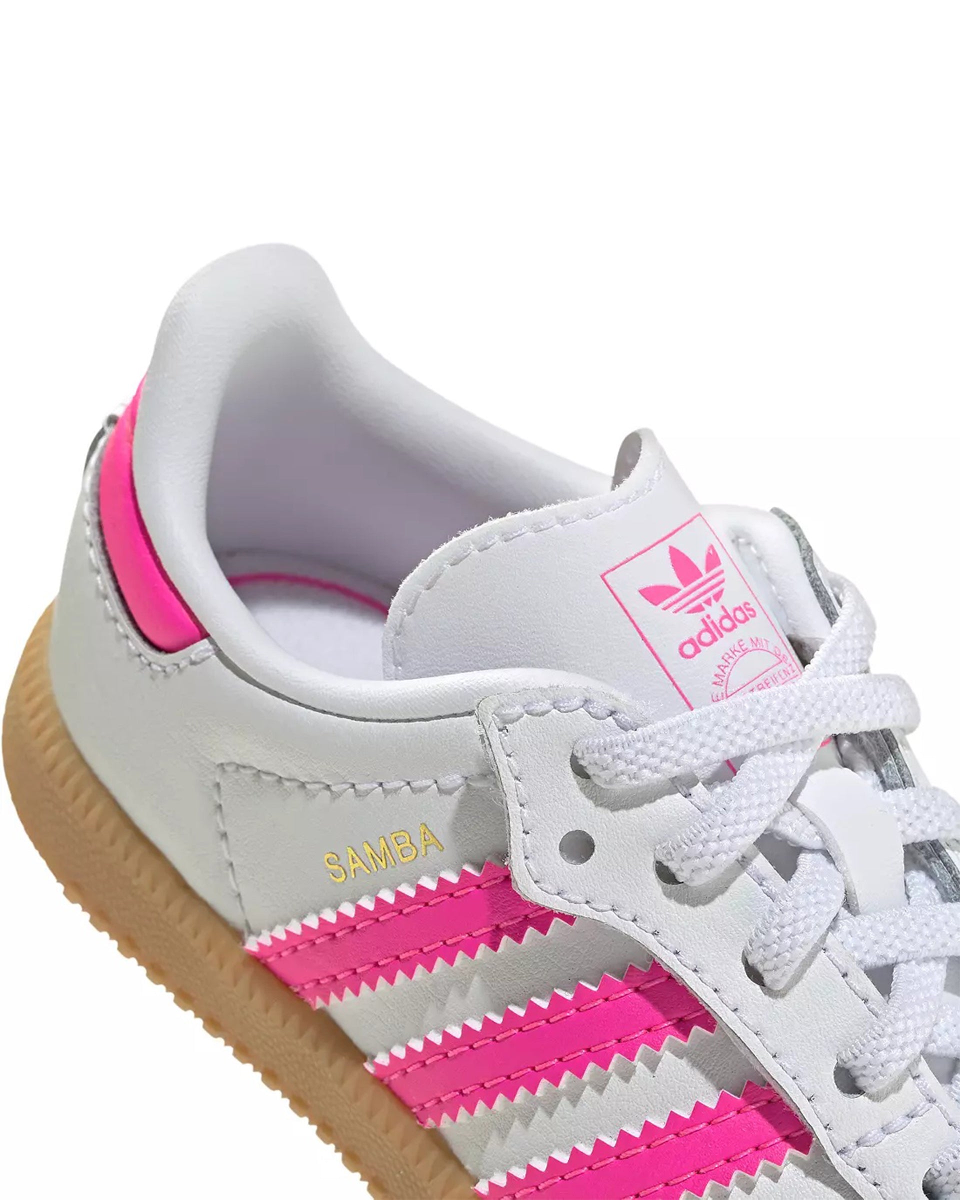 Toddler Samba OG Comfort Closure Elastic Lace Shoe - Cloud White/Lucid Pink/Gum