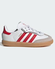Adidas Toddler Samba OG Comfort Closure Elastic Lace Shoe - Cloud White/Better Scarlet/Gum