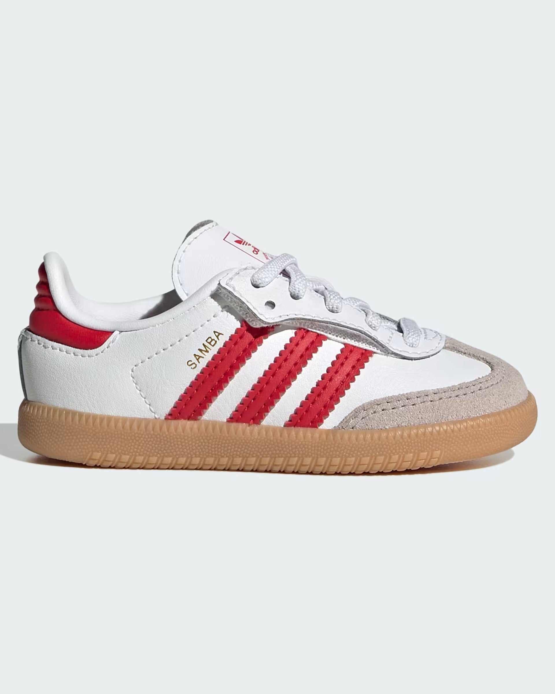 Adidas Toddler Samba OG Comfort Closure Elastic Lace Shoe - Cloud White/Better Scarlet/Gum