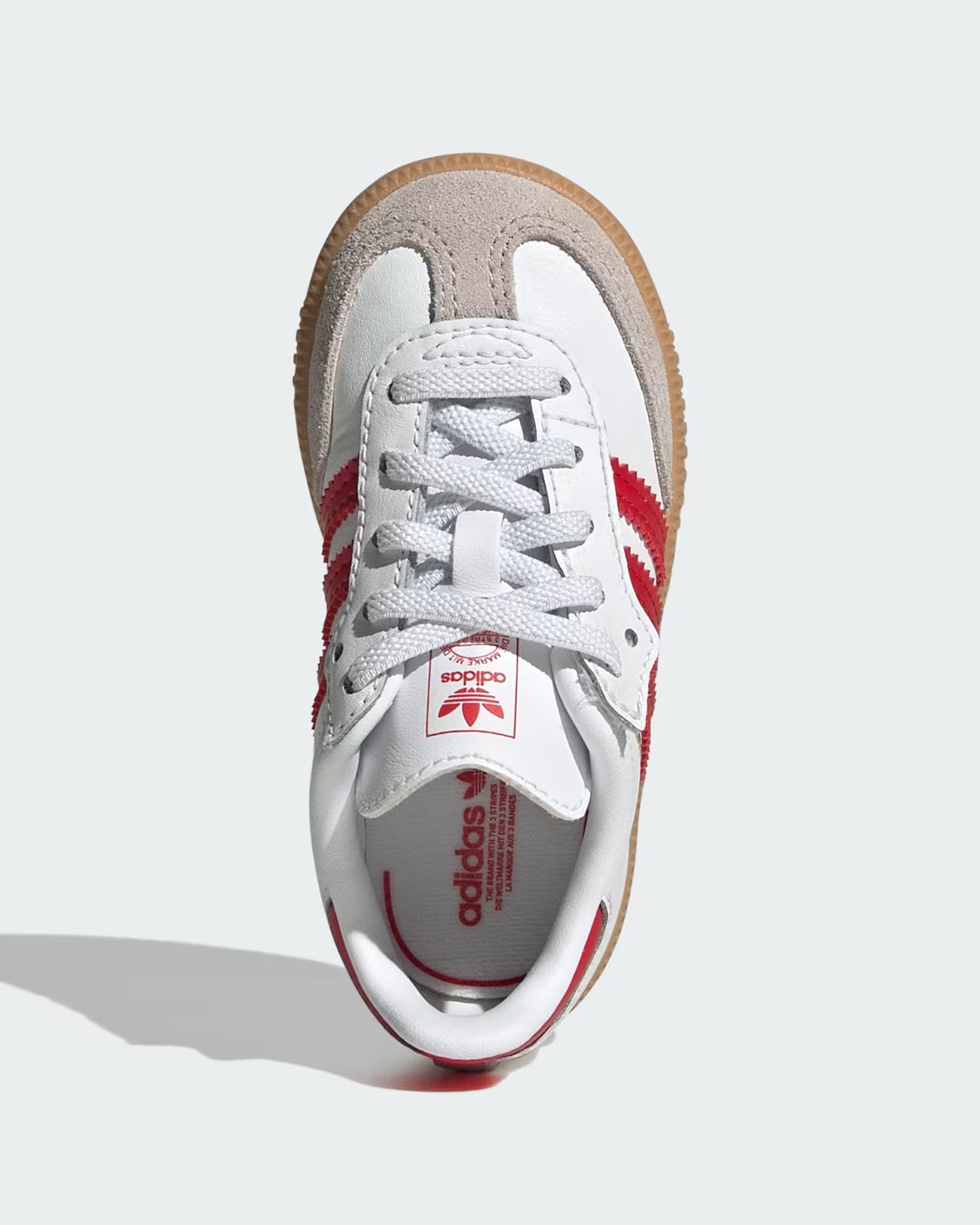 Adidas Toddler Samba OG Comfort Closure Elastic Lace Shoe - Cloud White/Better Scarlet/Gum