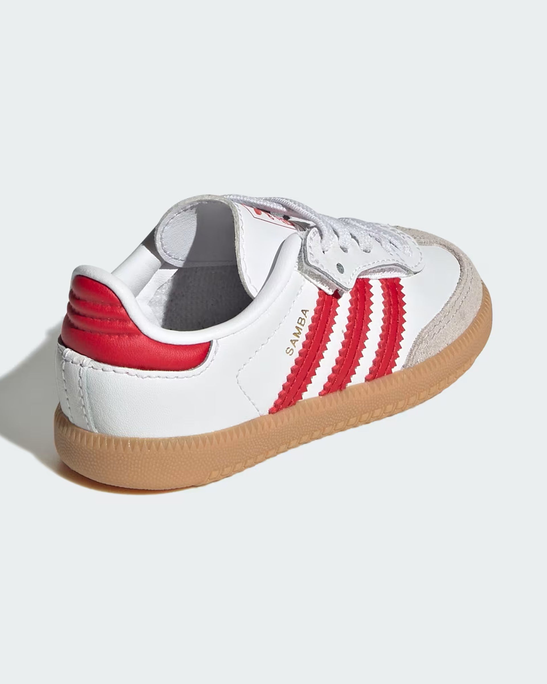 Adidas Toddler Samba OG Comfort Closure Elastic Lace Shoe - Cloud White/Better Scarlet/Gum