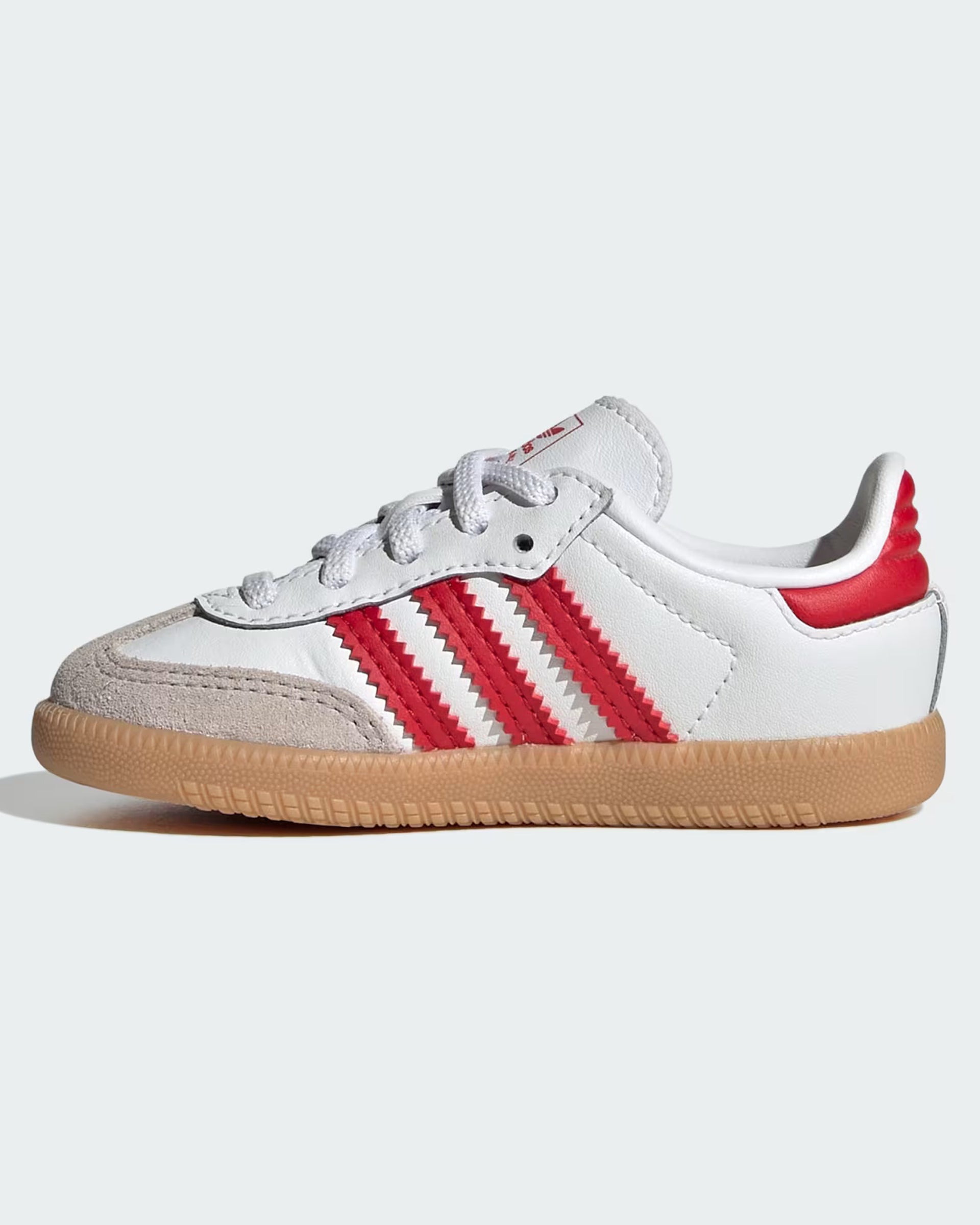 Adidas Toddler Samba OG Comfort Closure Elastic Lace Shoe - Cloud White/Better Scarlet/Gum