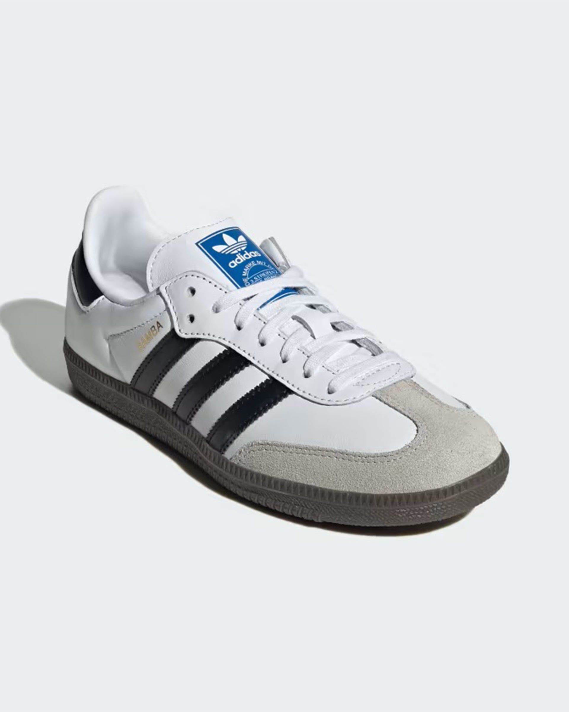 Adidas Kids (8-16) Samba OG Shoes - Cloud White/Core Black/Gum