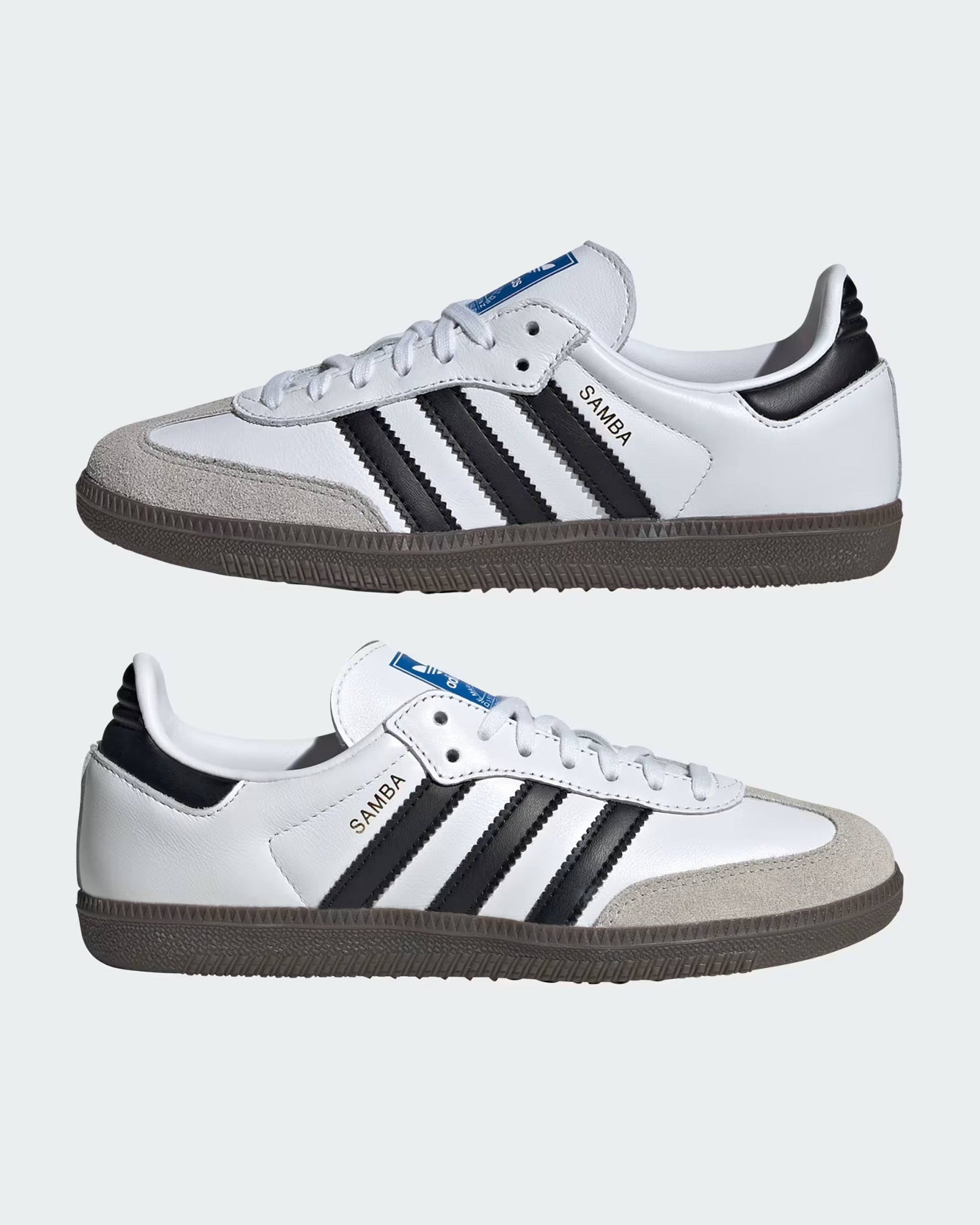 Adidas Kids (8-16) Samba OG Shoes - Cloud White/Core Black/Gum