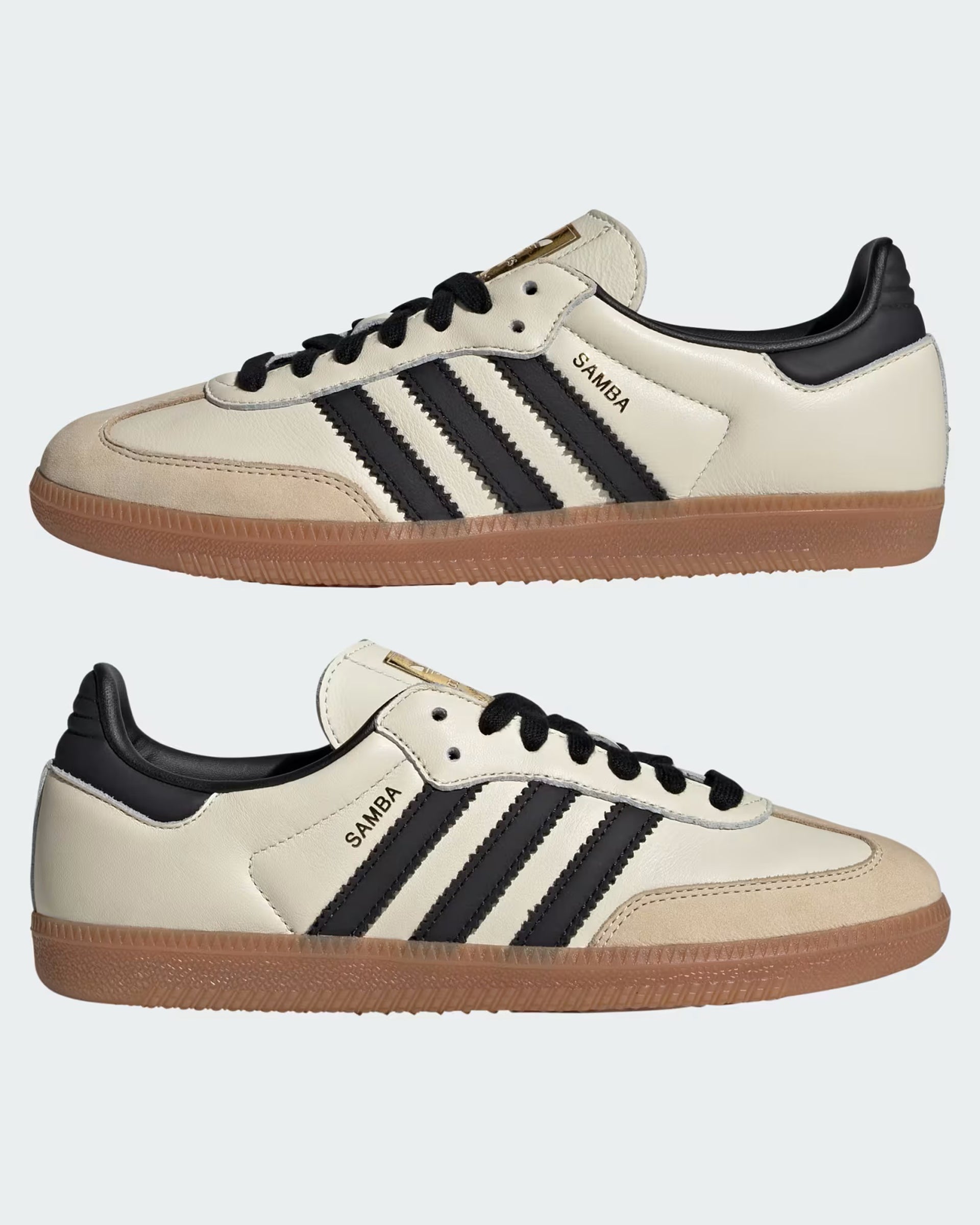 Adidas Women's Samba OG Shoes - Cream White/Core Black/Sand Strata