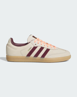 Adidas Women's Samba OG Shoes - Wonder White/Maroon/Frozen Turbo