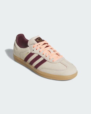 Adidas Women's Samba OG Shoes - Wonder White/Maroon/Frozen Turbo