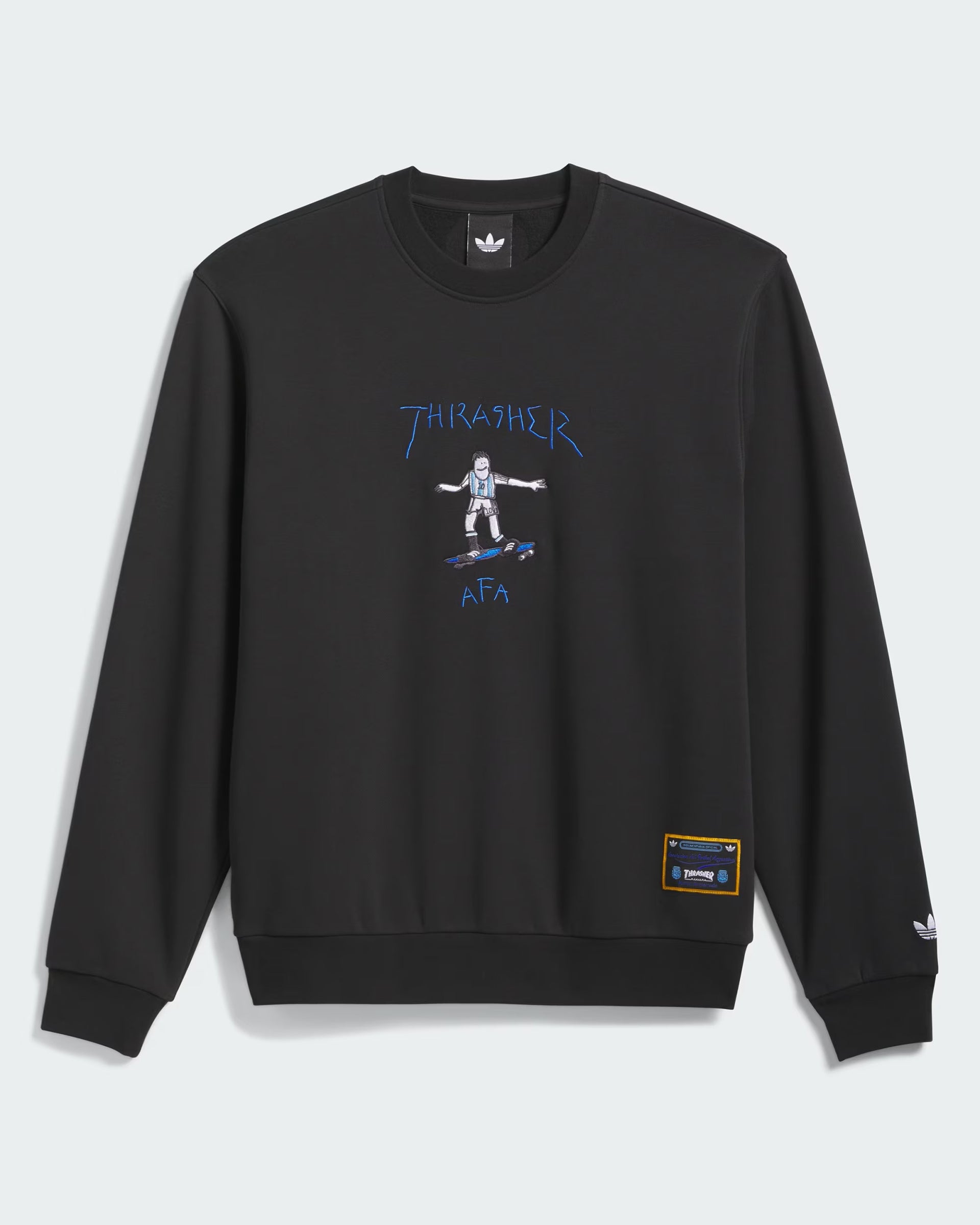 Adidas Argentina x Thrasher Crewneck Sweatshirt - Black