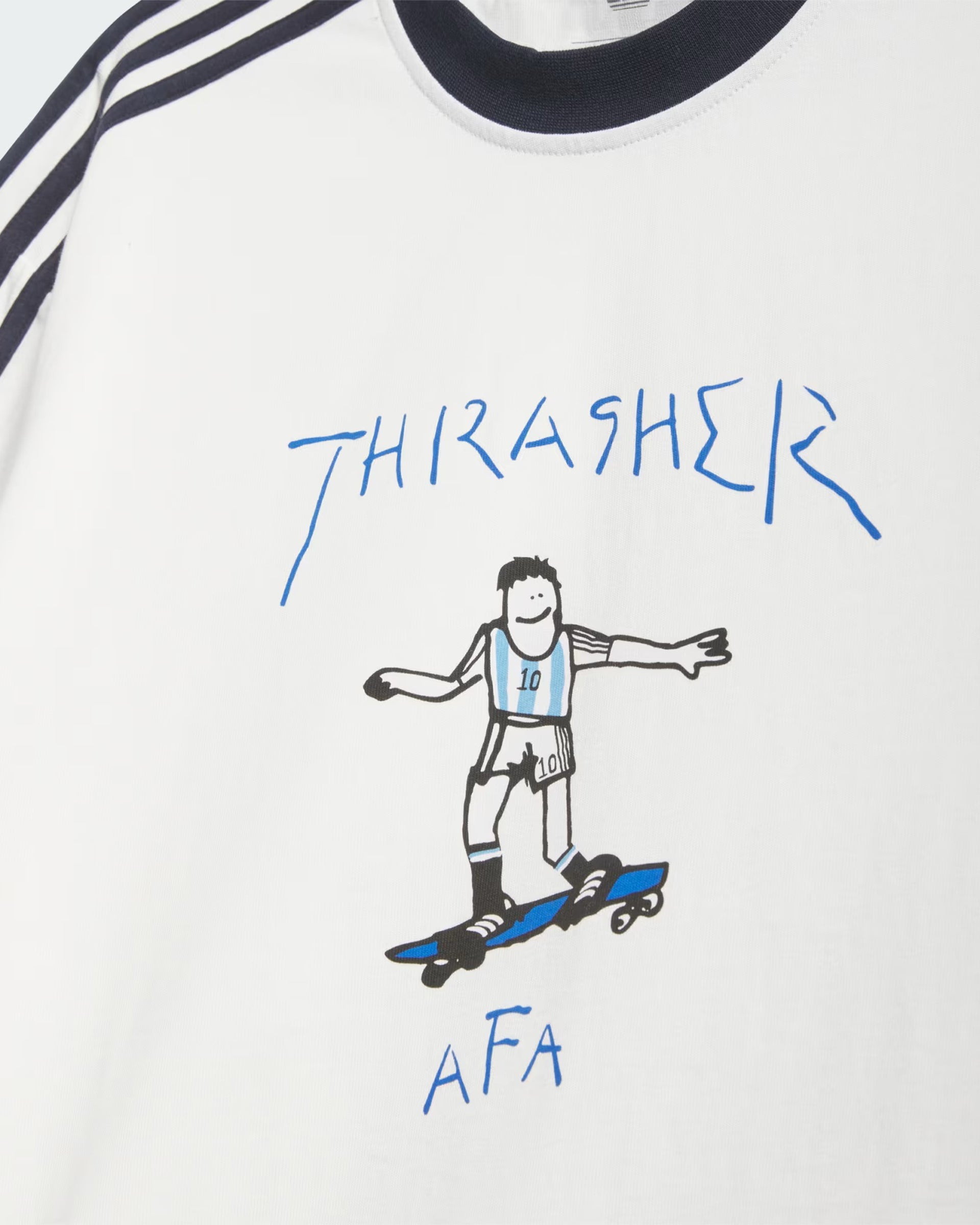 Argentina x Thrasher x Gonz Ringer S/S T-Shirt - Core White
