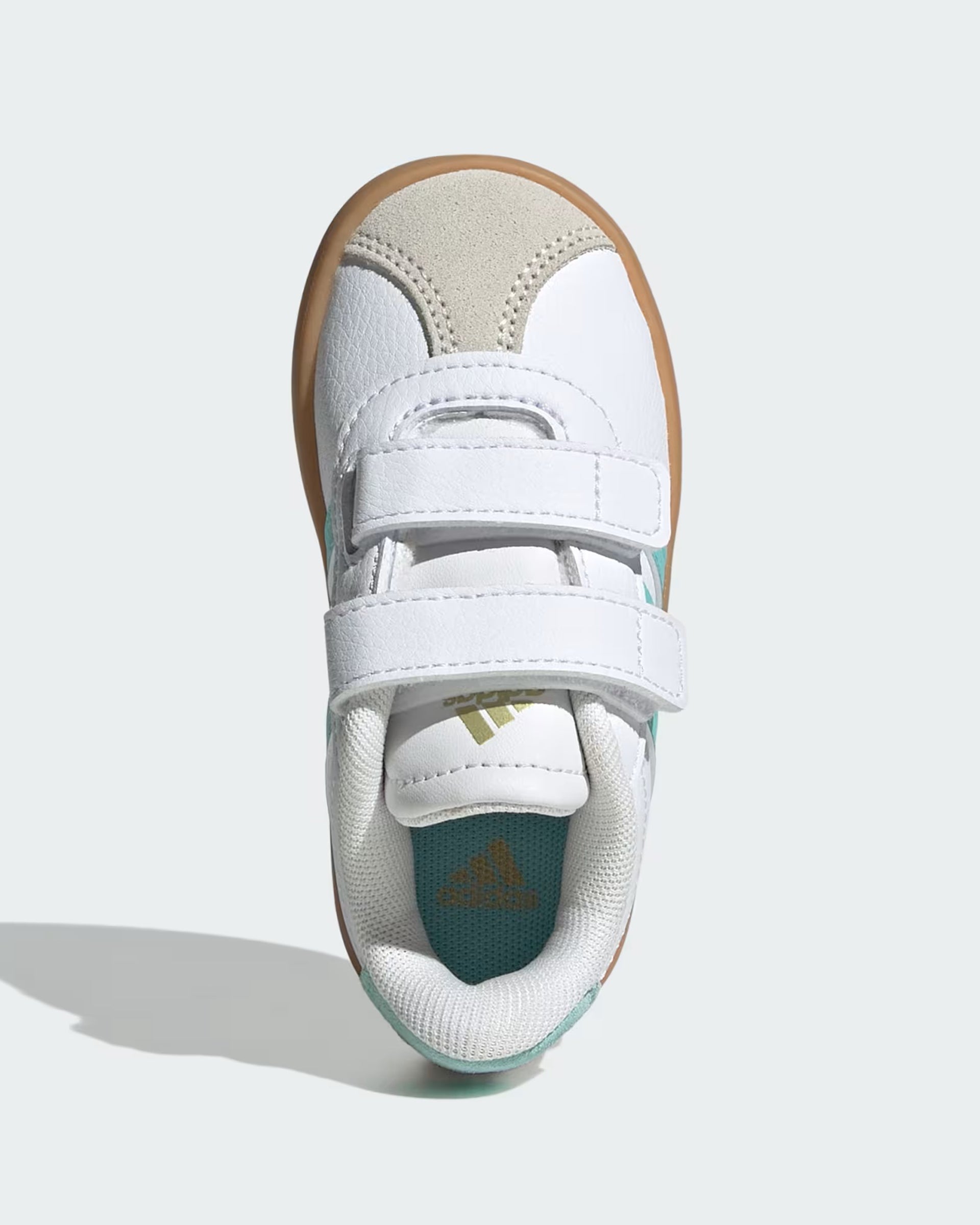 Adidas Kids VL Court 3.0 Shoe - Cloud White/Flash Aqua/Alumina