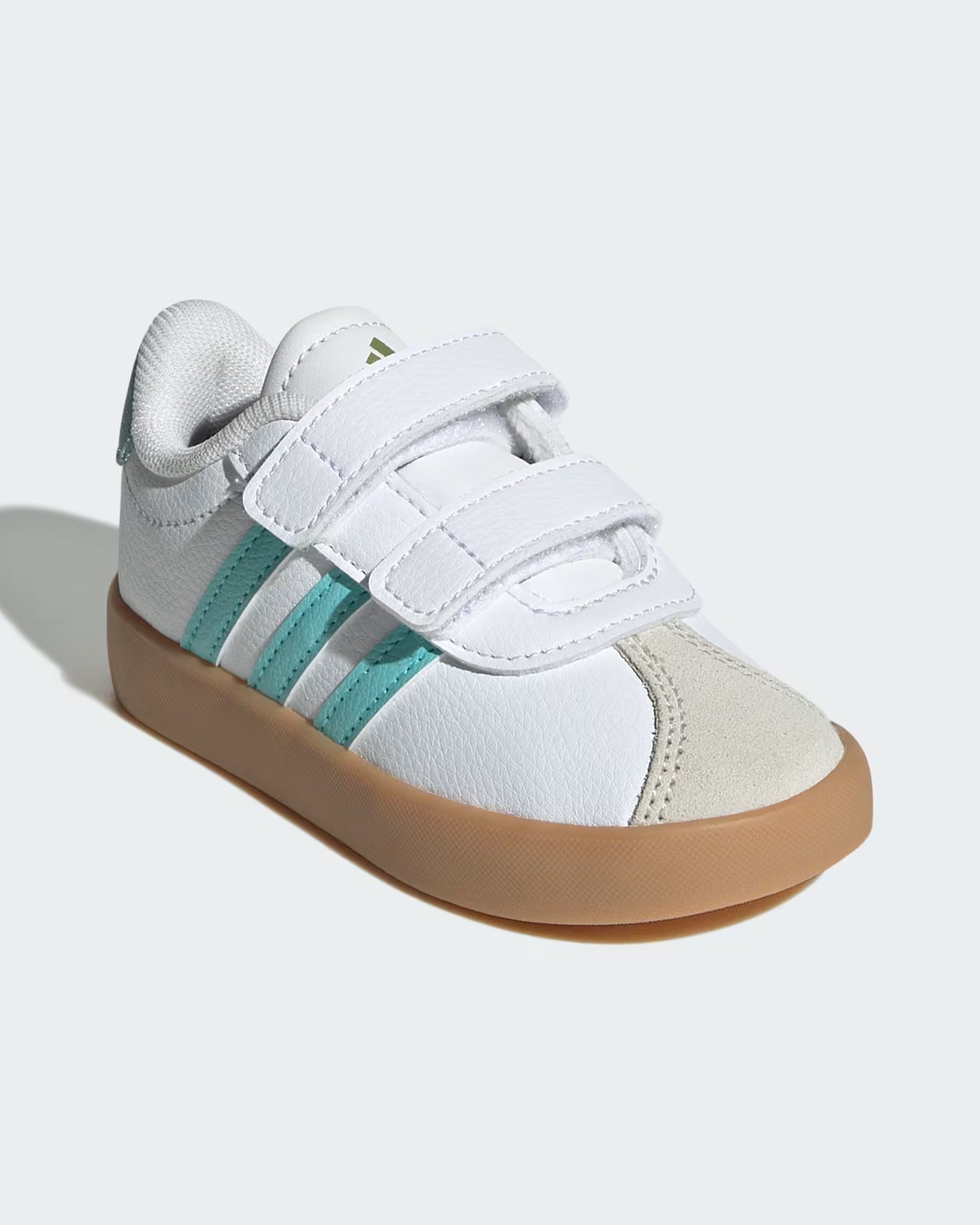 Adidas Kids VL Court 3.0 Shoe - Cloud White/Flash Aqua/Alumina