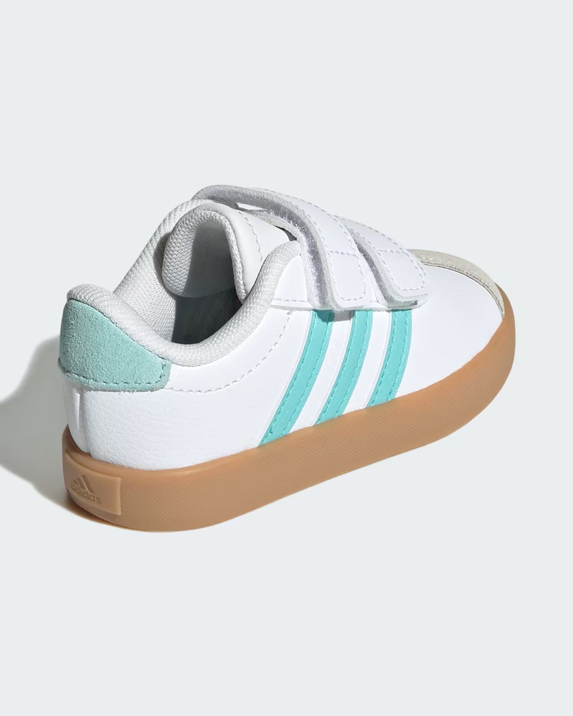 Adidas Kids VL Court 3.0 Shoe - Cloud White/Flash Aqua/Alumina