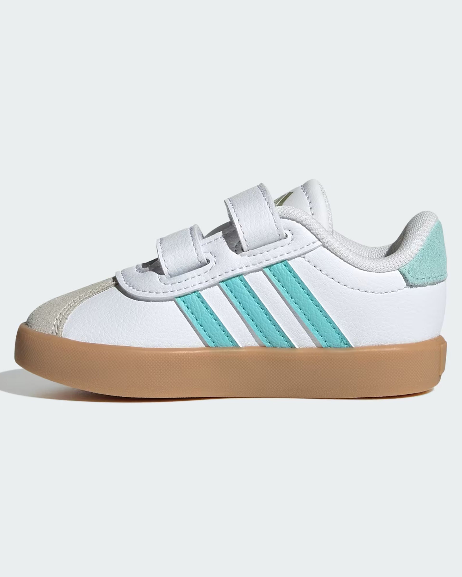 Adidas Kids VL Court 3.0 Shoe - Cloud White/Flash Aqua/Alumina