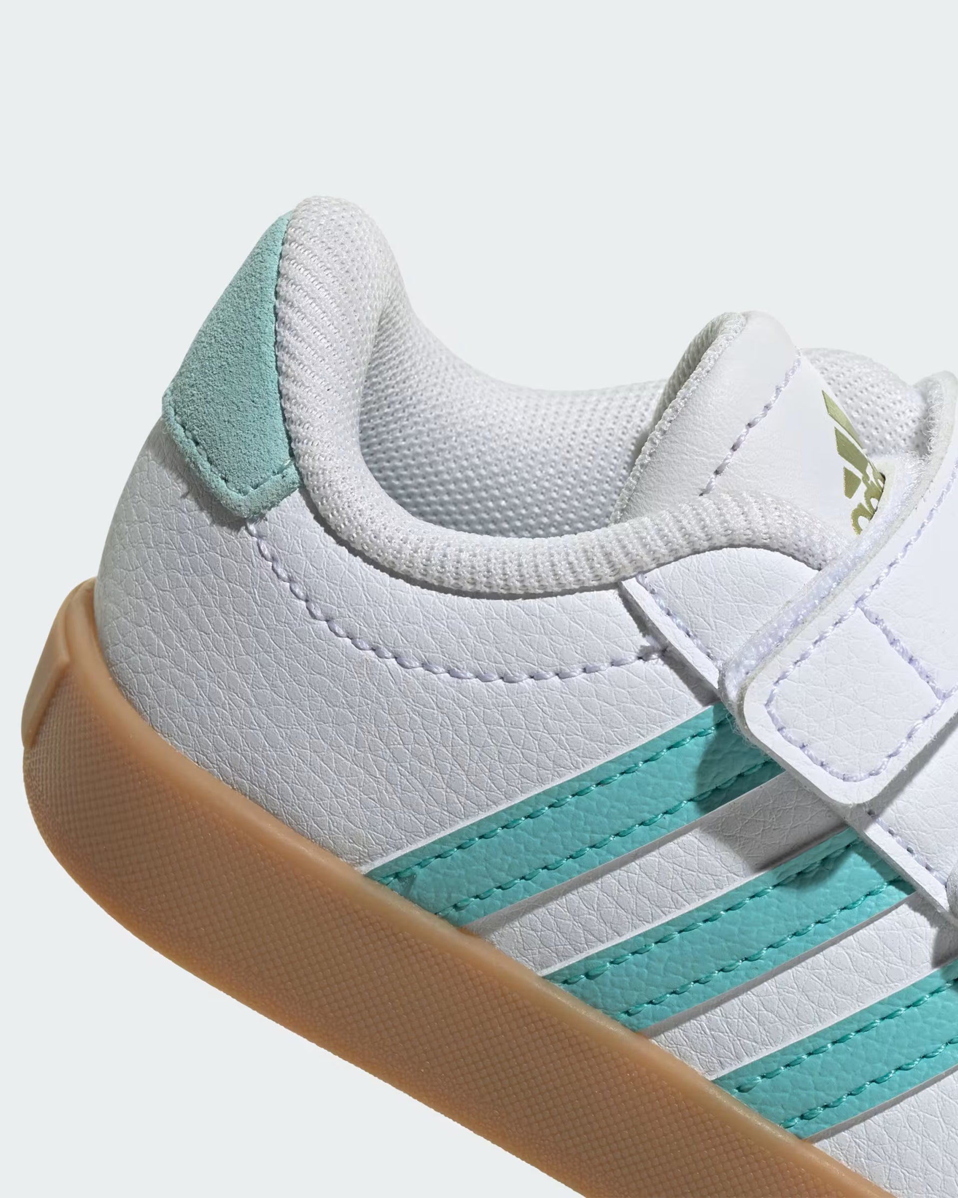 Adidas Kids VL Court 3.0 Shoe - Cloud White/Flash Aqua/Alumina
