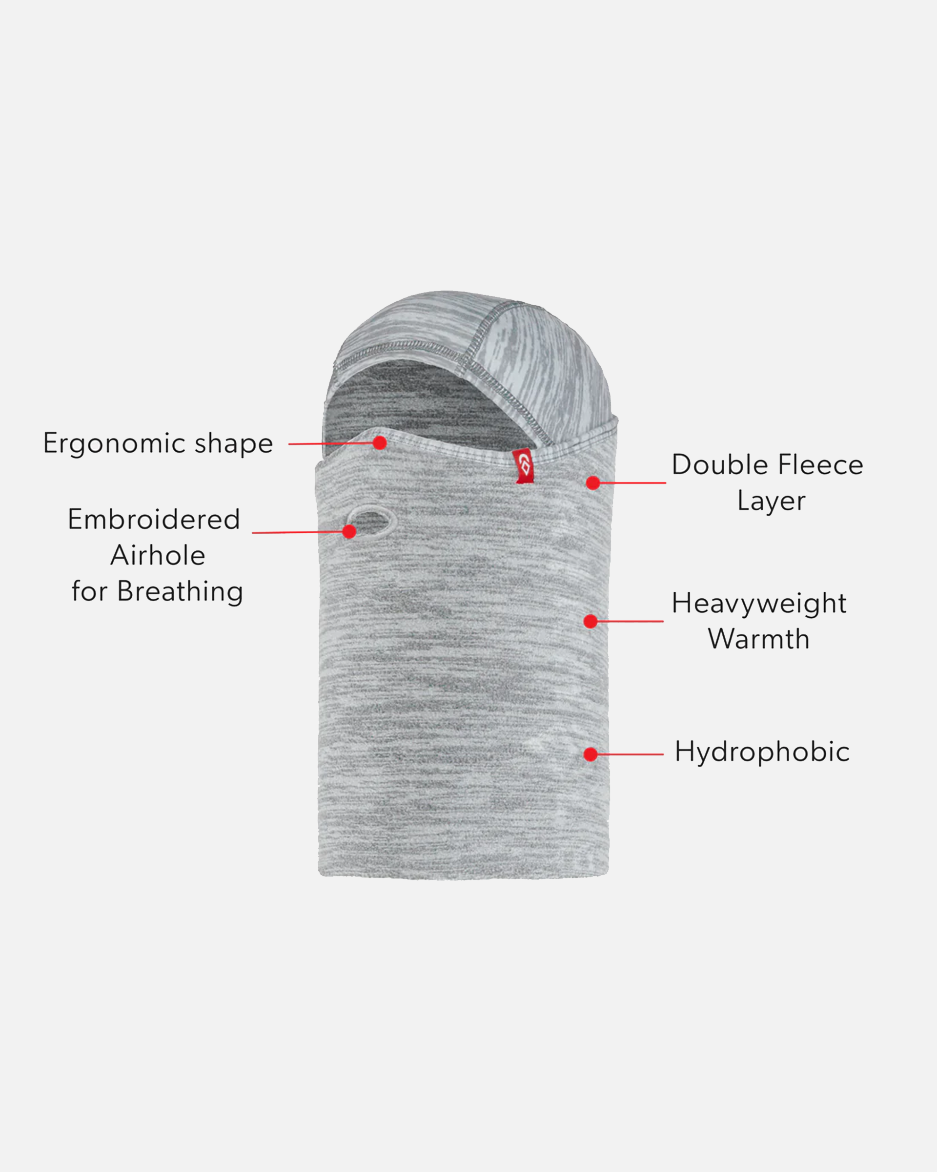 Balaclava Combo Microfleece - Heather Grey