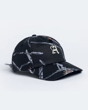 Autumn Camo 5 Panel Snapback Hat - Black