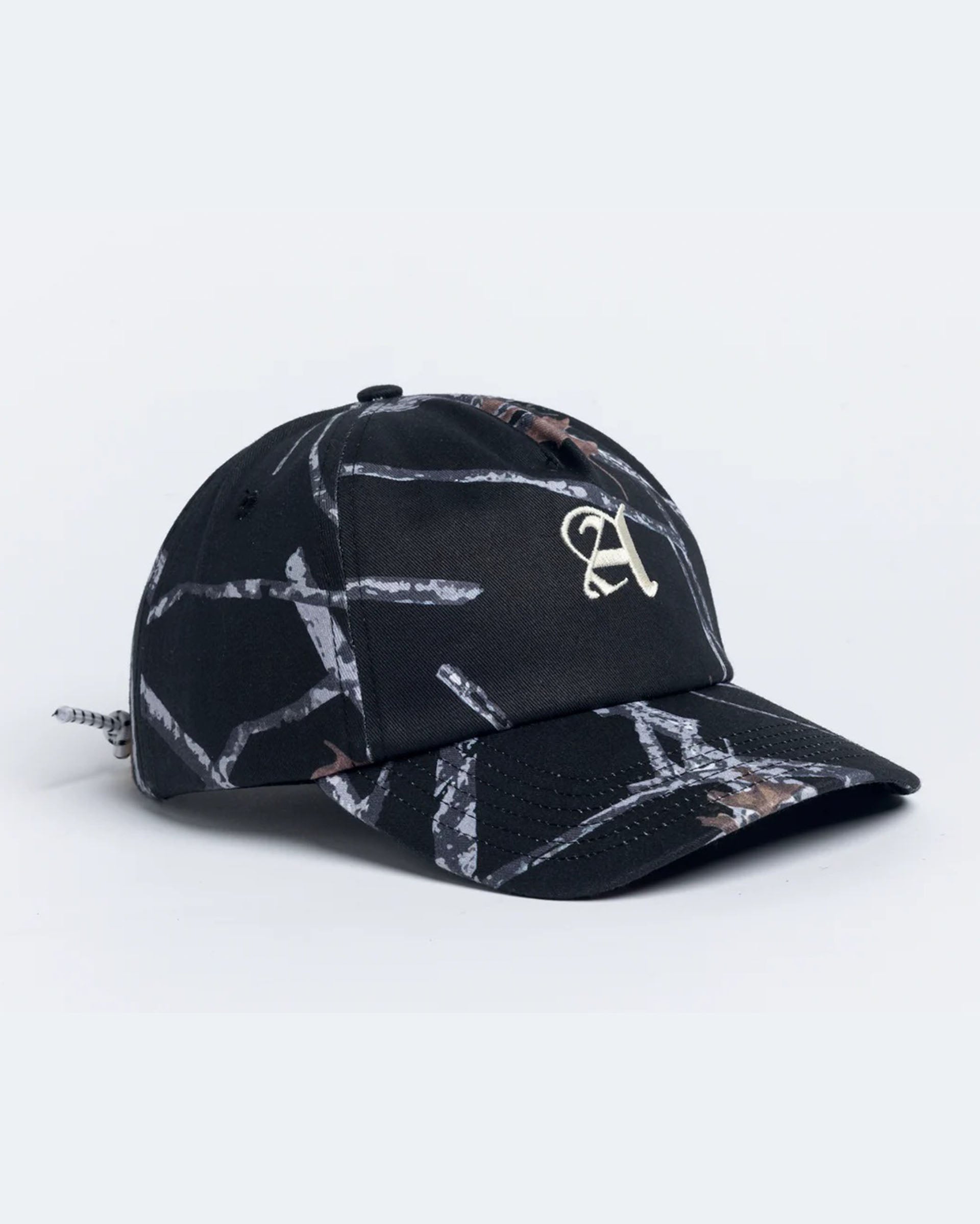 Autumn Camo 5 Panel Snapback Hat - Black