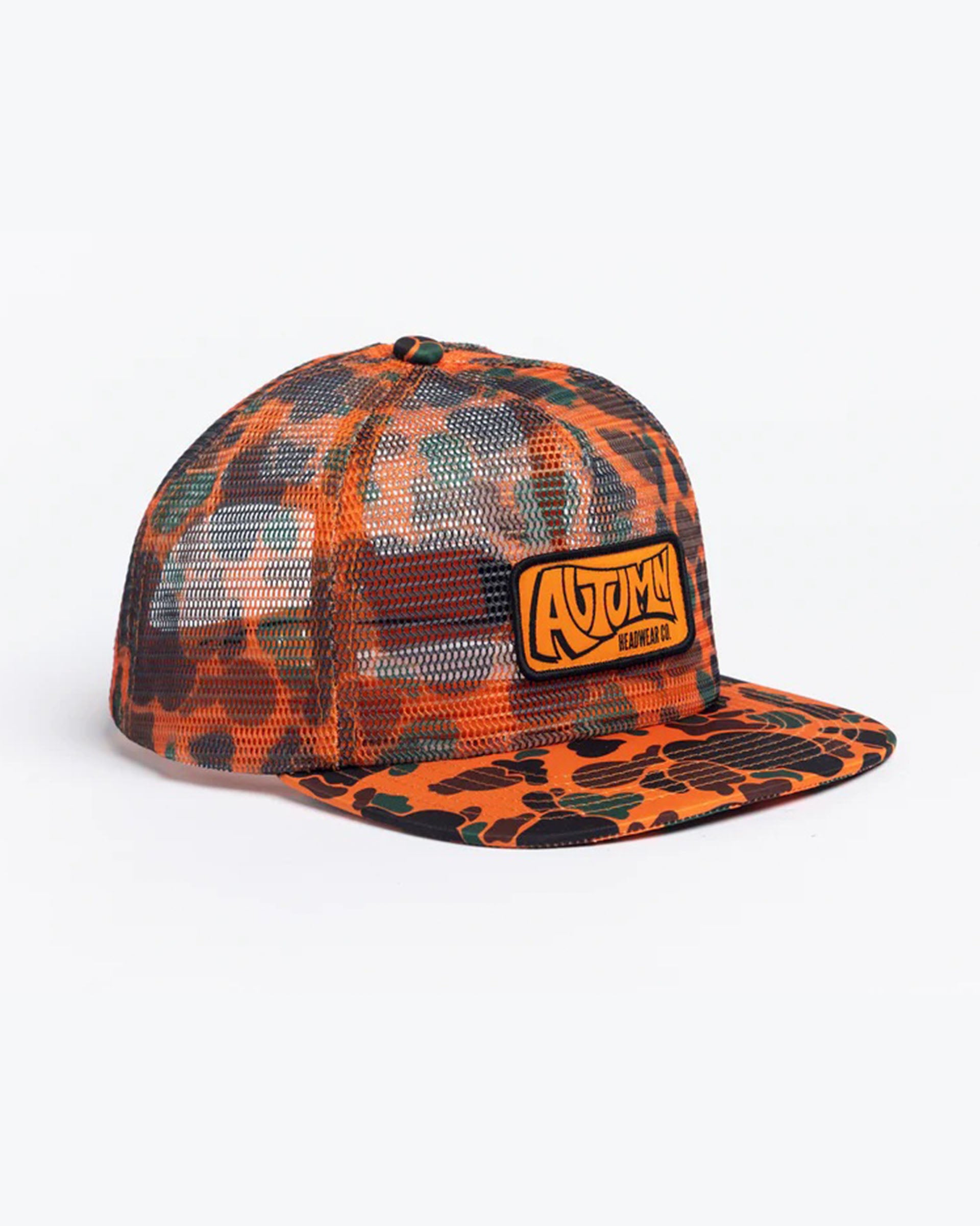 Autumn Camo Trucker Hat - Orange