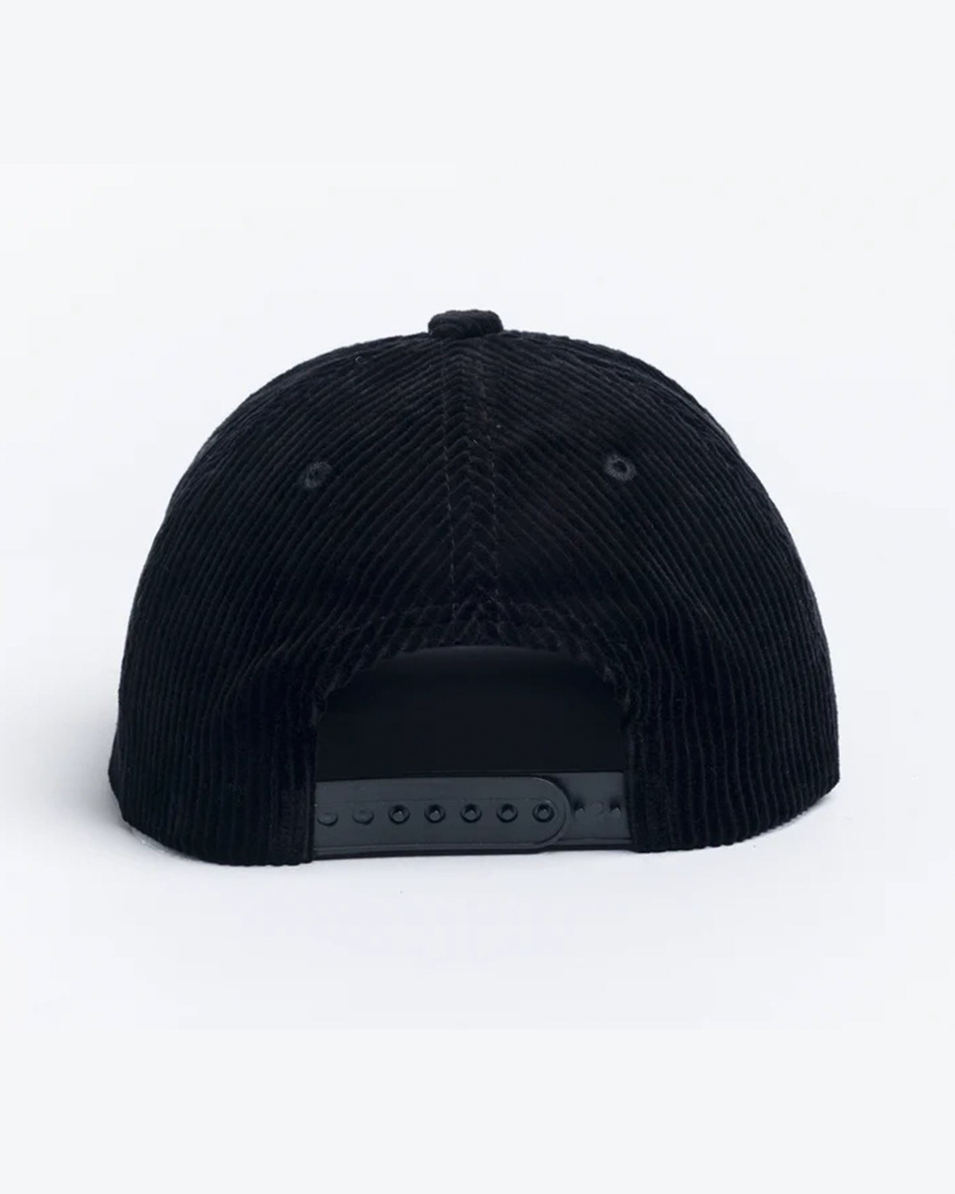 Autumn Cord 5 Panel Snapback Hat - Black