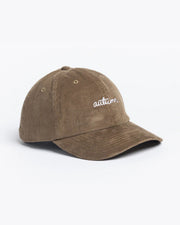 Autumn Cord 6 Panel Strapback Hat - Khaki