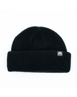 Autumn Double Roll Beanie - Black