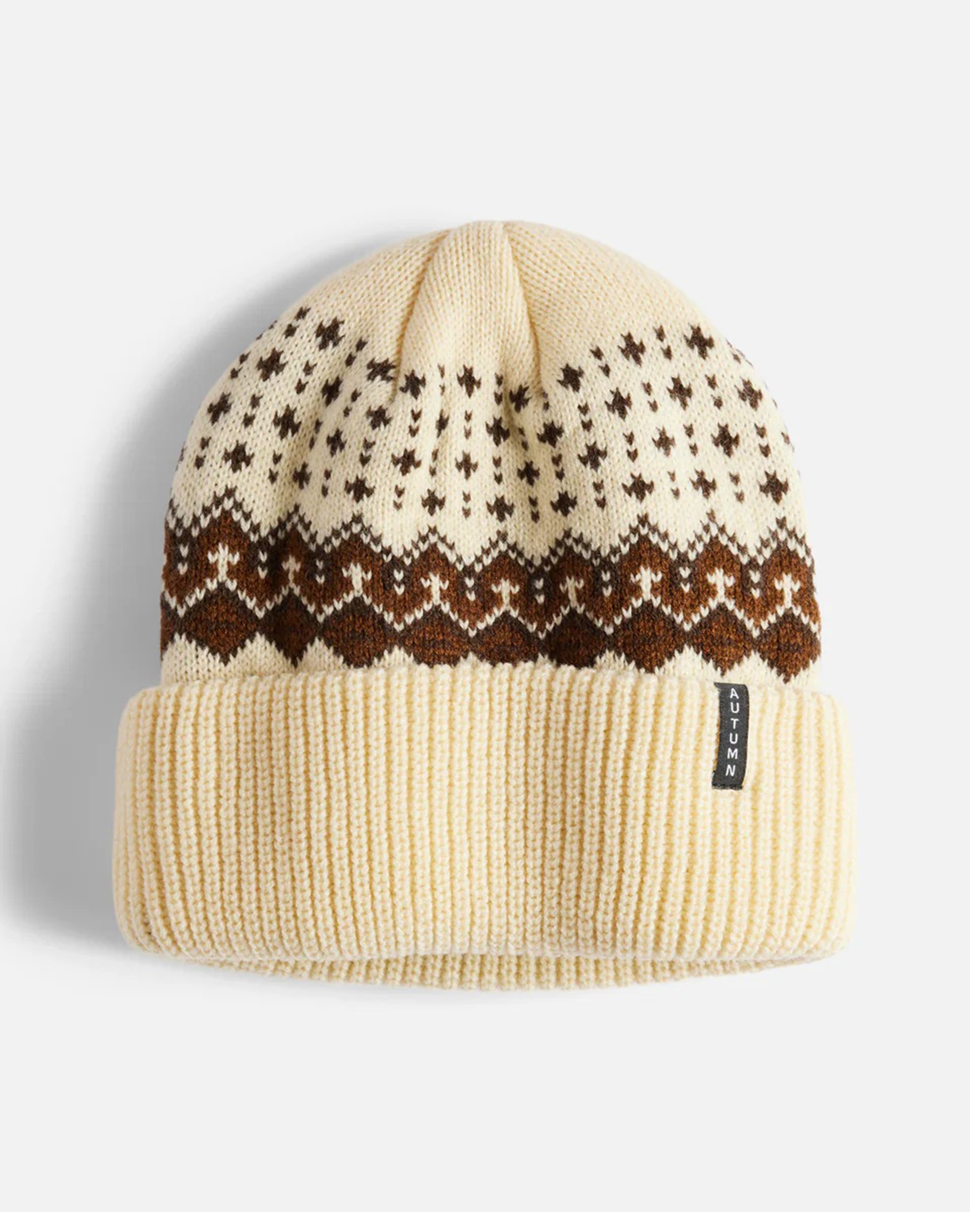 Autumn Fairisle Beanie - Eggshell