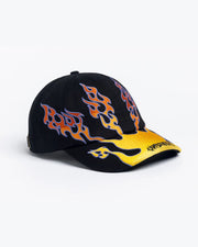 Autumn Flames Strapback Hat - Black