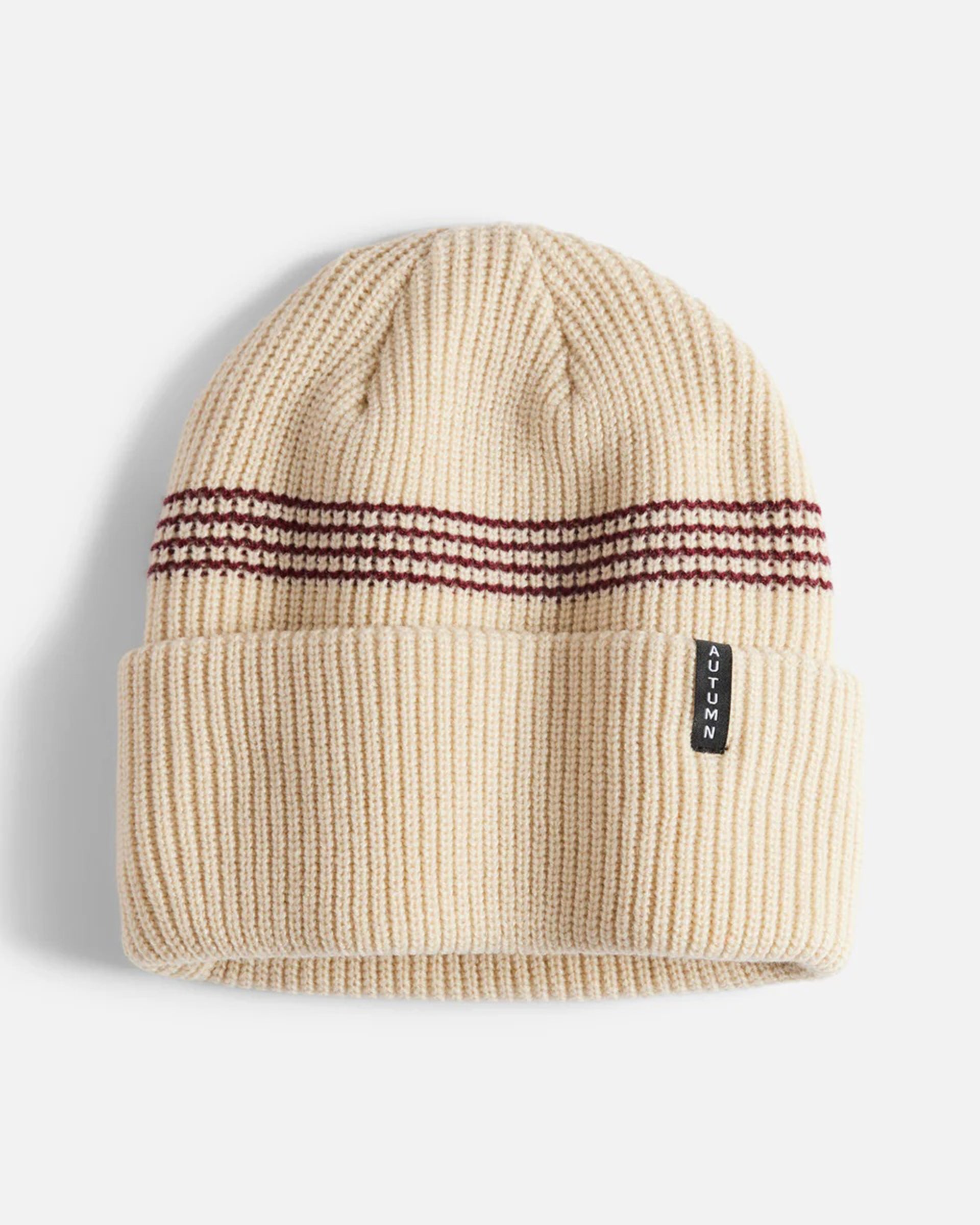 Autumn Mini Stripe Beanie - Oatmilk