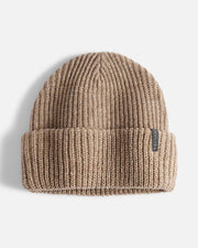 Autumn Ribbed Knit Beanie - Lt Brown