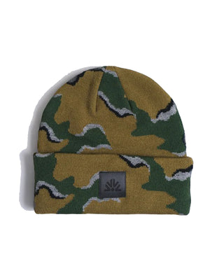 Autumn Wavy Camo Beanie - Fir