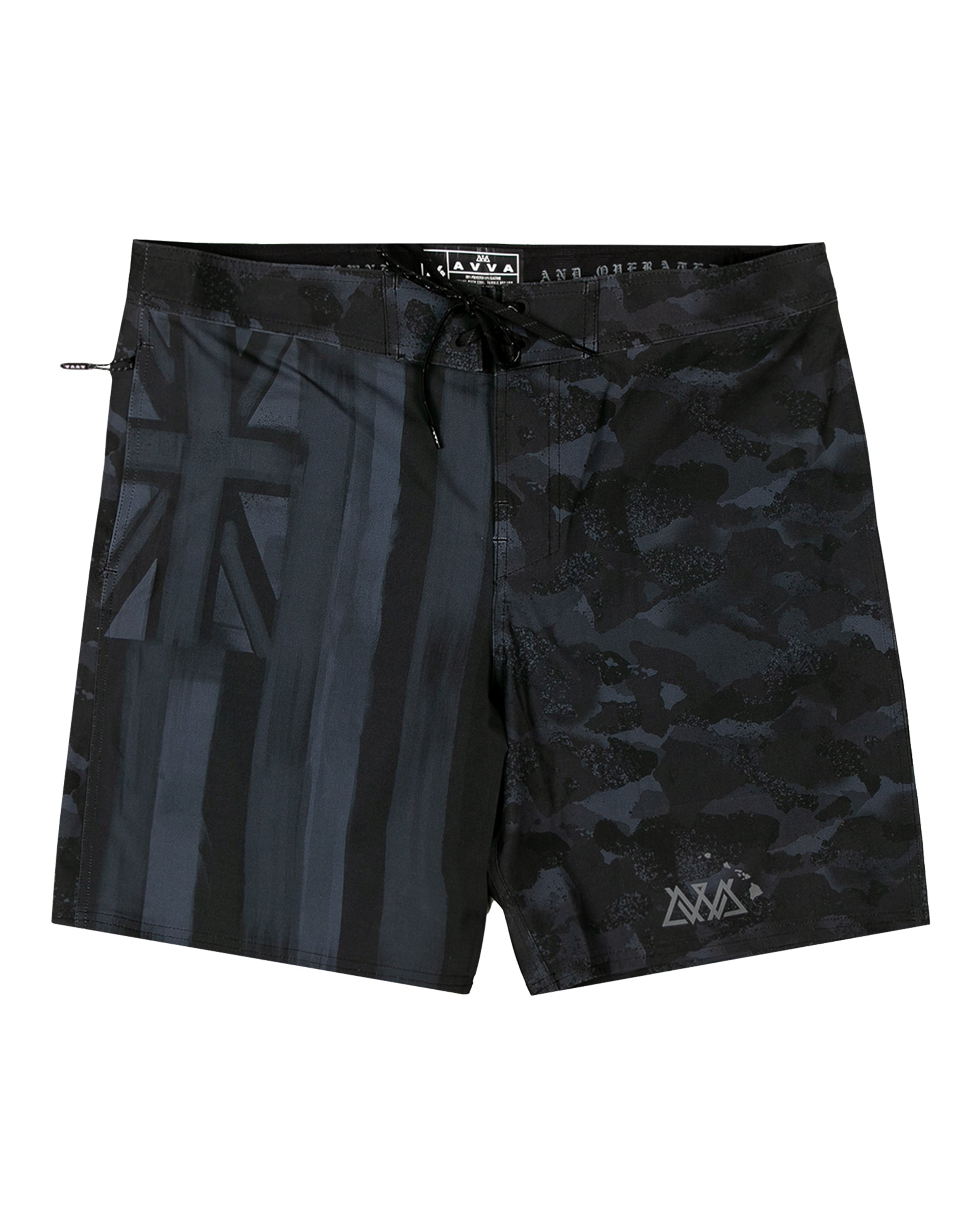 AVVA Aloha Camo 19" Boardshorts - Black