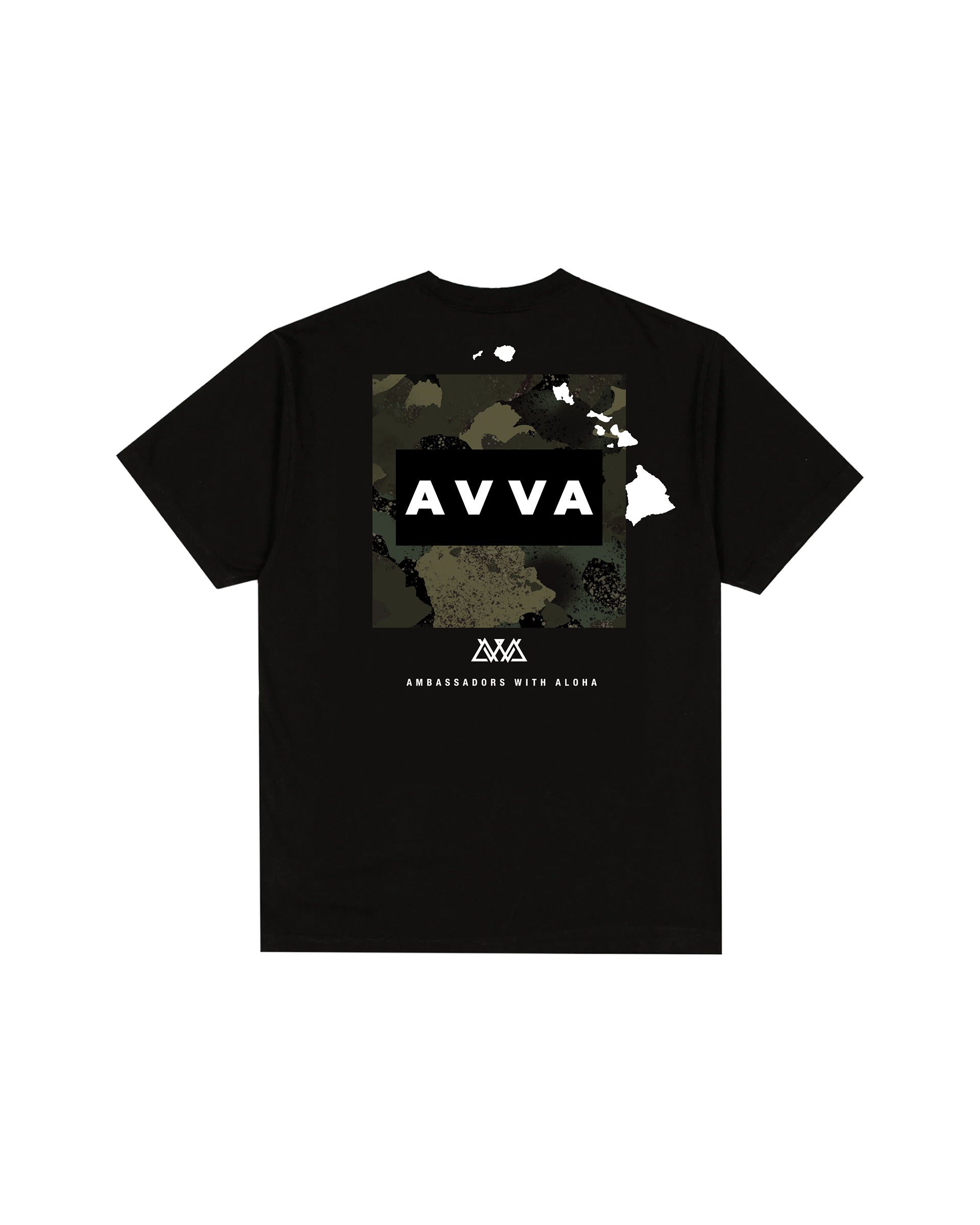 AVVA Aloha Camo Box Short Sleeve T-Shirt - Black