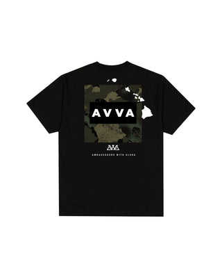 AVVA Aloha Camo Box Short Sleeve T-Shirt - Black