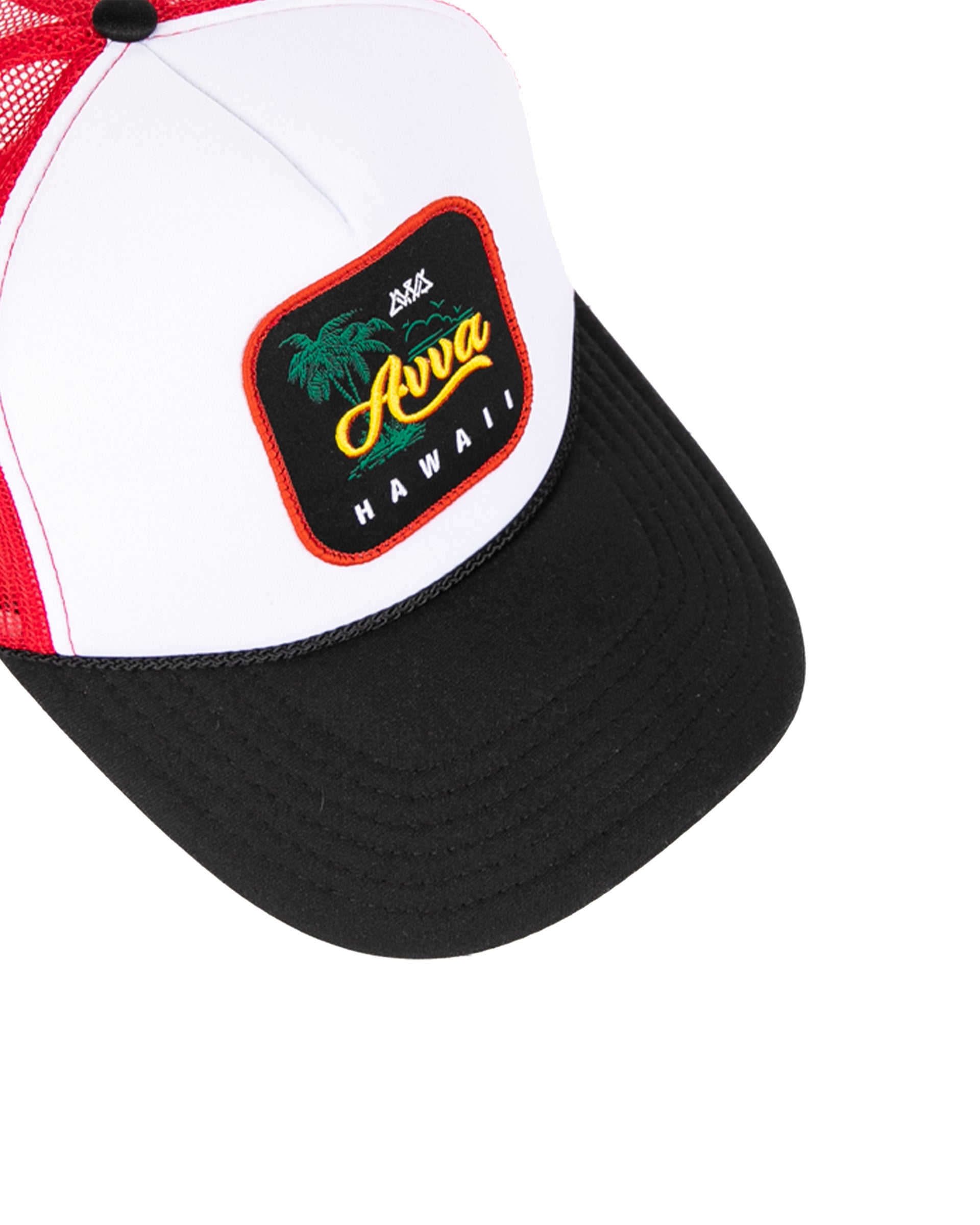 AVVA Island Trucker Hat - Black/White/Red