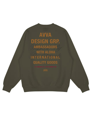 AVVA Lounge Lizard Crewneck Sweater - Army