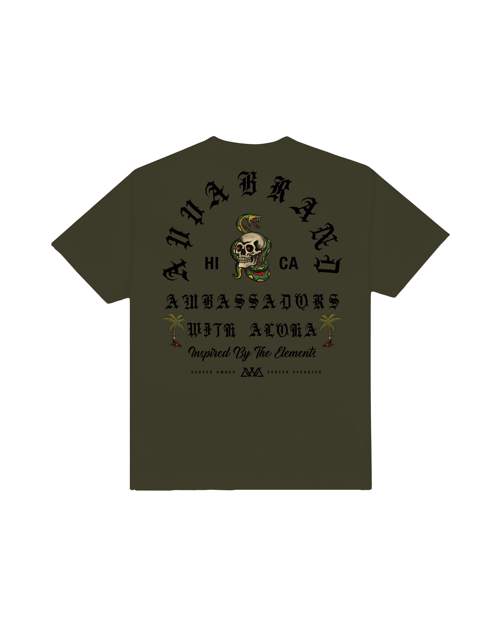 AVVA Snake Cayon Short Sleeve T-Shirt - Military Green