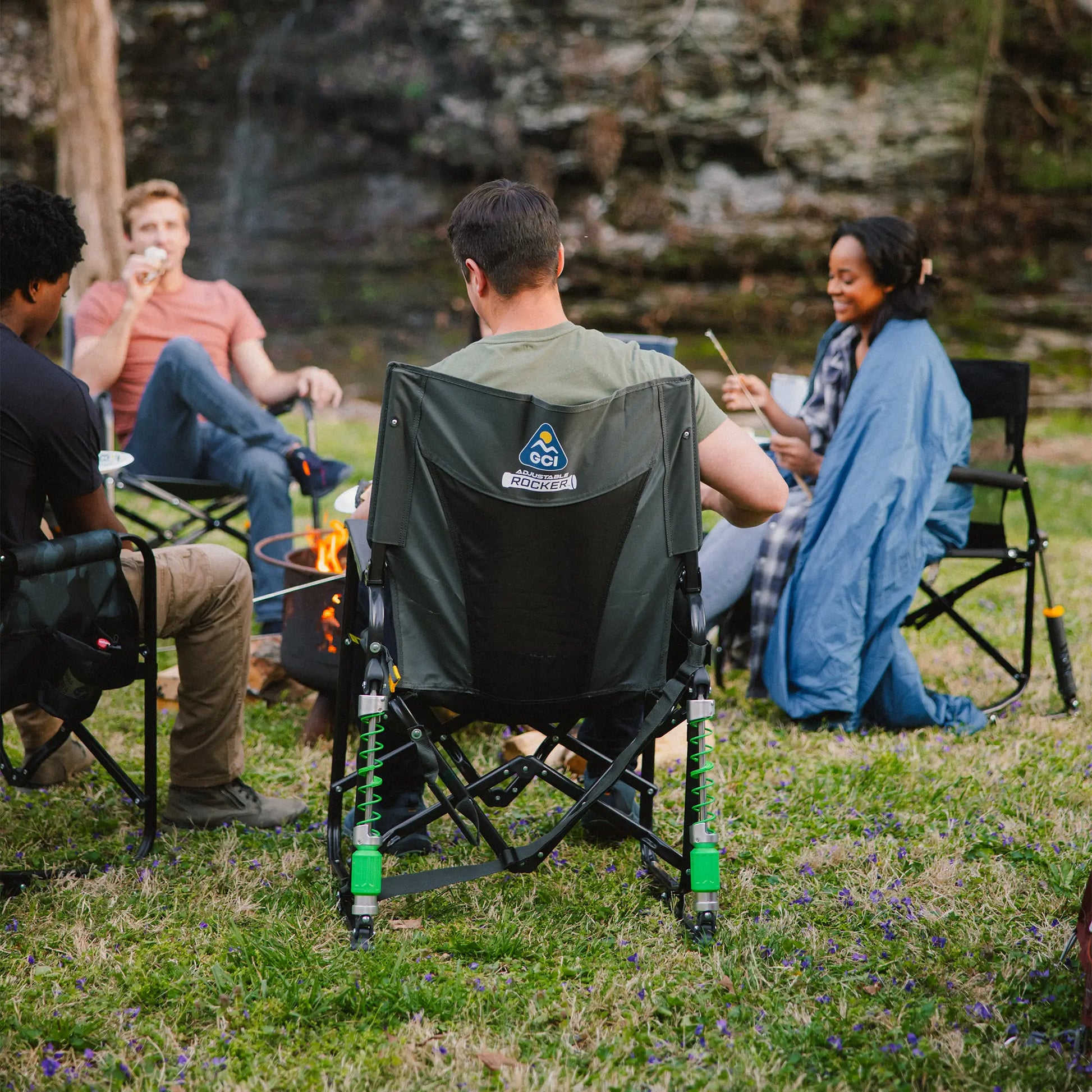 GCI Outdoor Adjustable Rocker™ Chair - Dark Charcoal