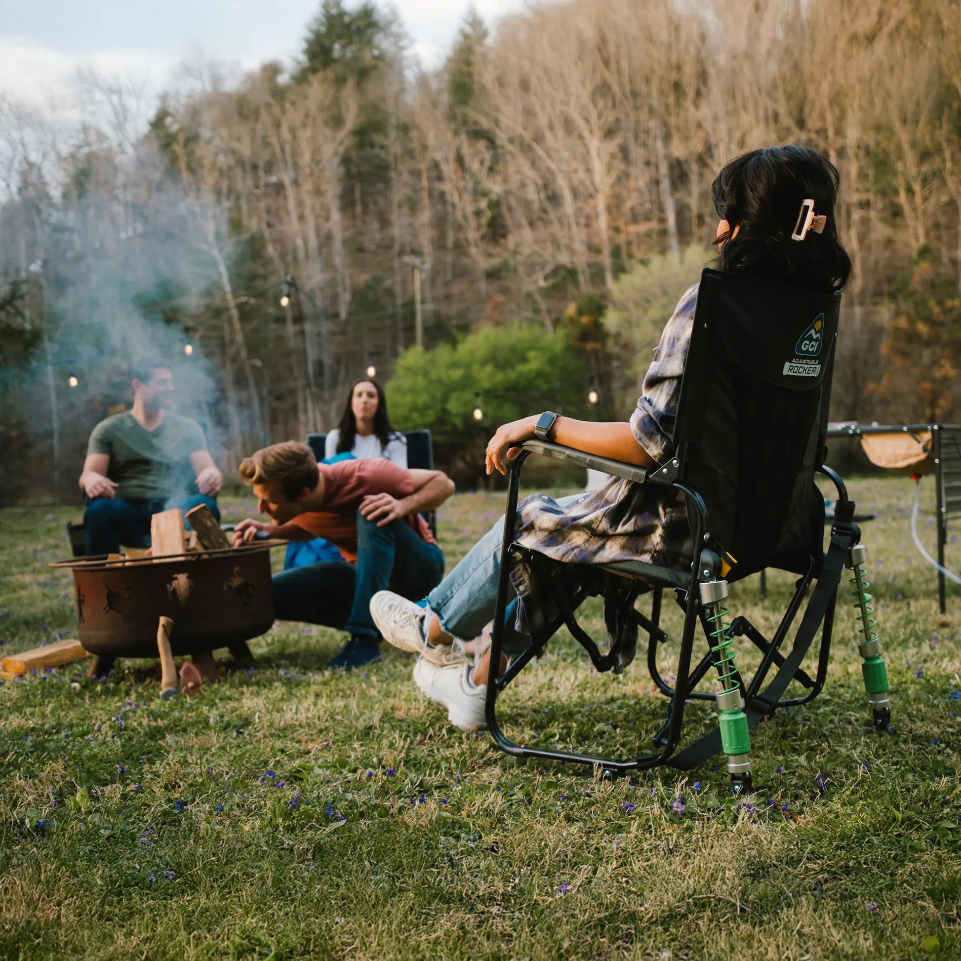 GCI Outdoor Adjustable Rocker™ Chair - Dark Charcoal
