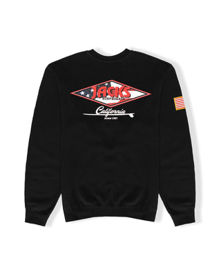 American Diamond Patch Crewneck Sweatshirt - Black