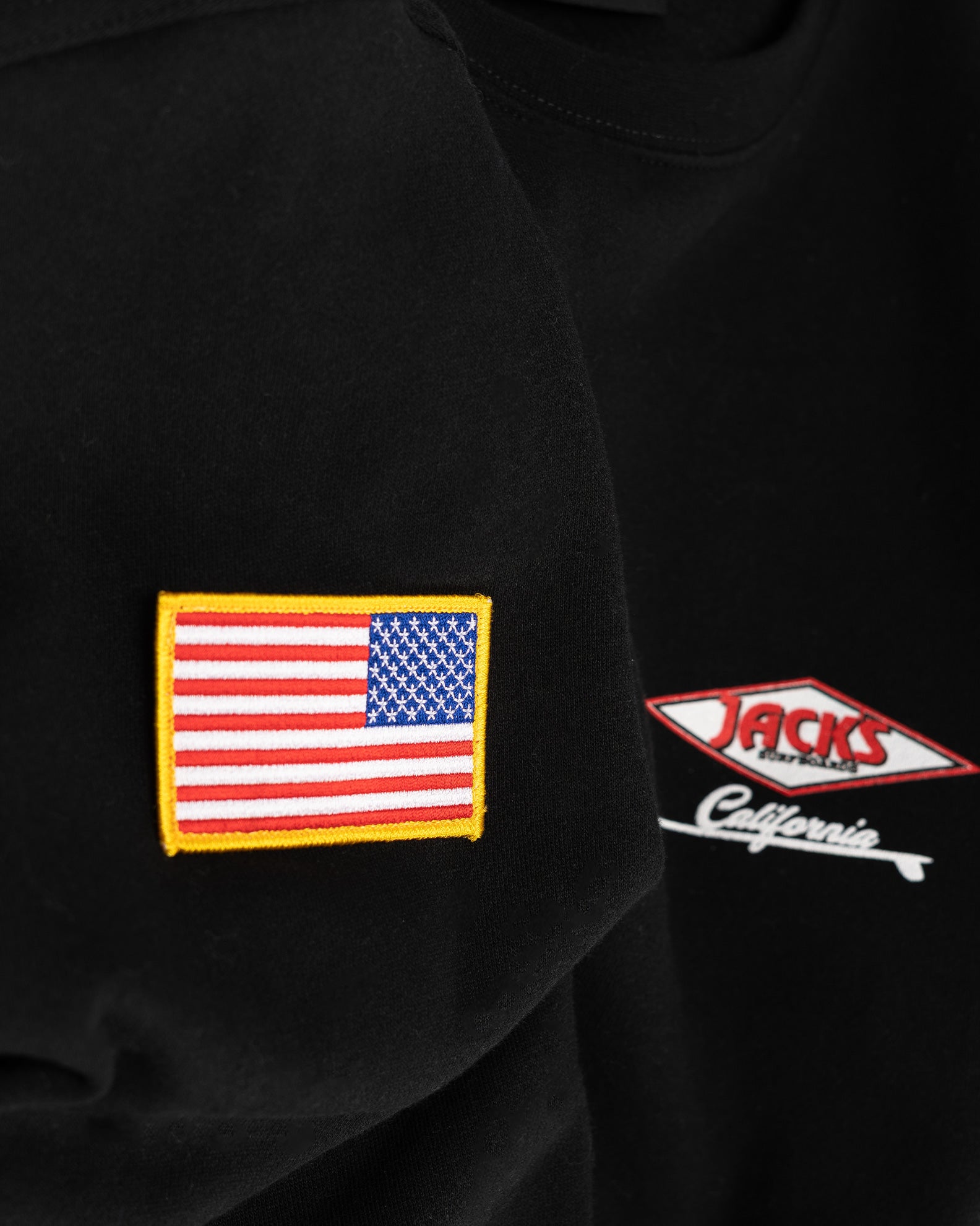 American Diamond Patch Crewneck Sweatshirt - Black