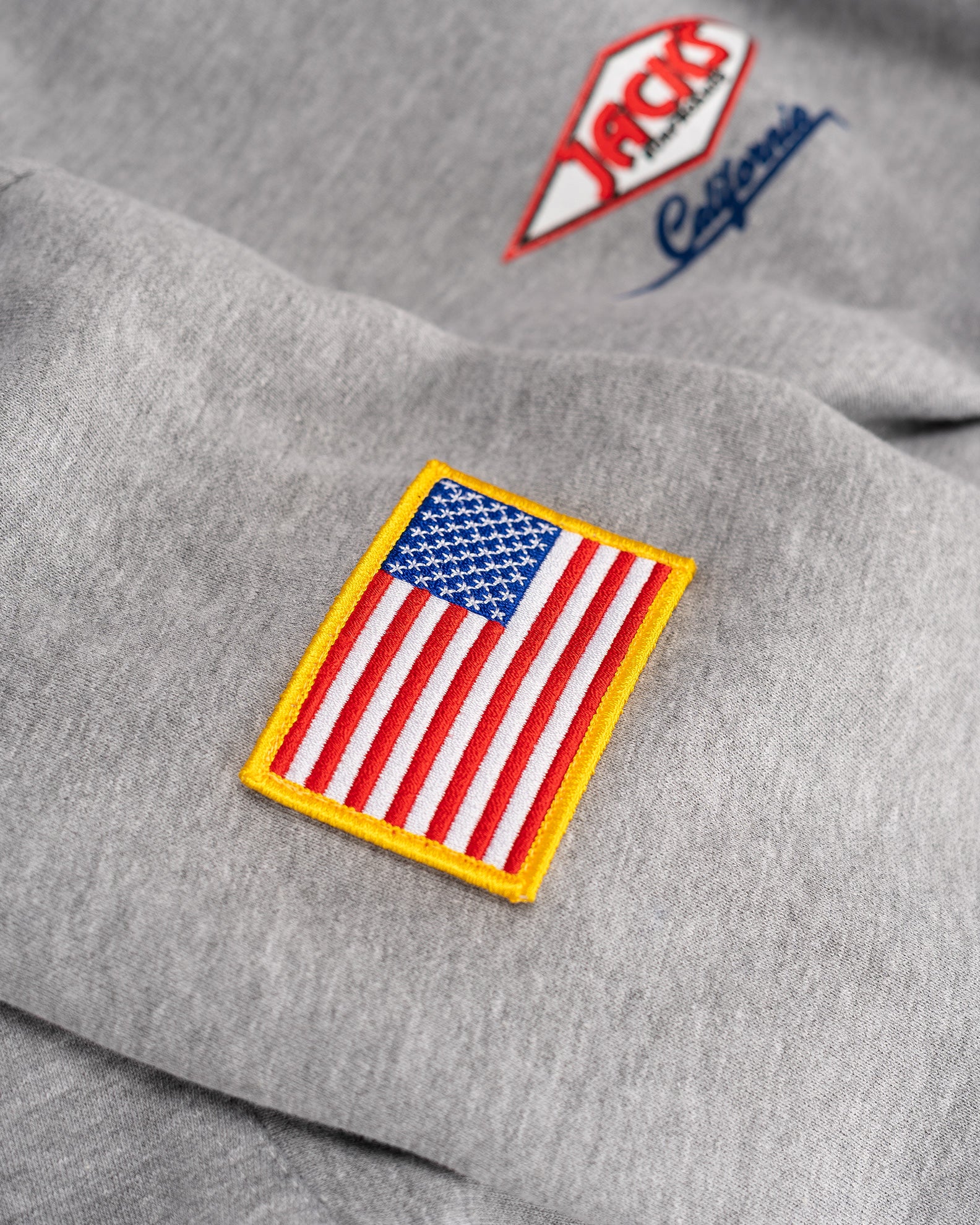American Diamond Patch Crewneck Sweatshirt - Heather Gray