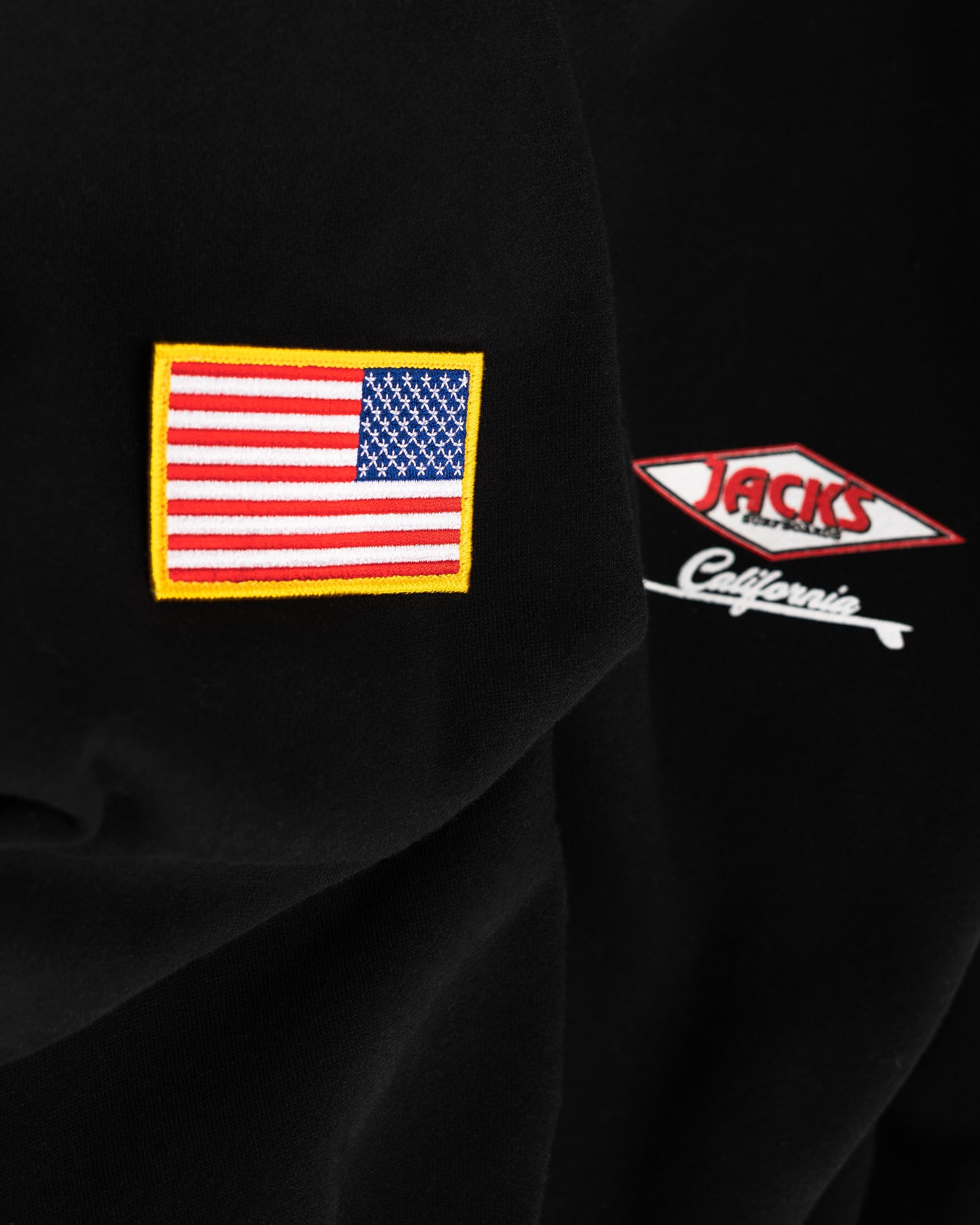 American Diamond Patch Pullover Hoodie - Black