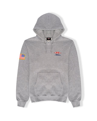 American Diamond Patch Pullover Hoodie - Heather Gray