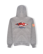 American Diamond Patch Zip-Up Hoodie - Heather Gray