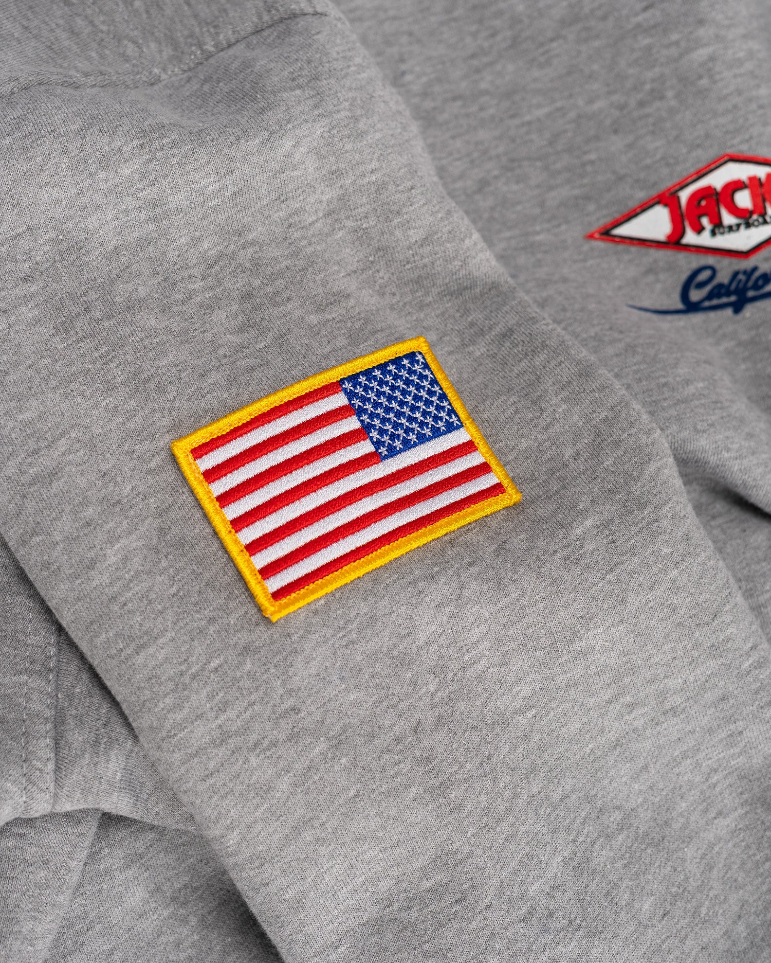 American Diamond Patch Pullover Hoodie - Heather Gray