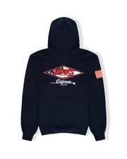 American Diamond Patch Zip-Up Hoodie - Navy