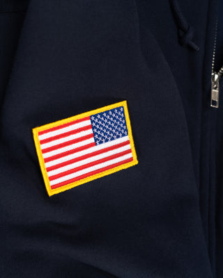 American Diamond Patch Zip-Up Hoodie - Navy