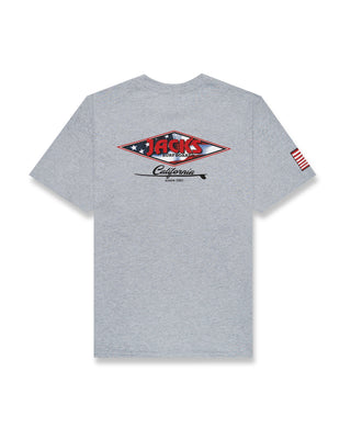 Jack's Surfboard Men's American Diamond Classic Fit Short Sleeve T-Shirt - Athletic Grey 