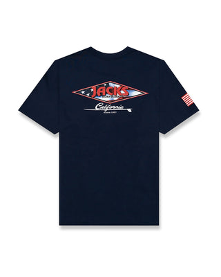 Jack's Surfboard Men's American Diamond Classic Fit Short Sleeve T-Shirt - Navy 